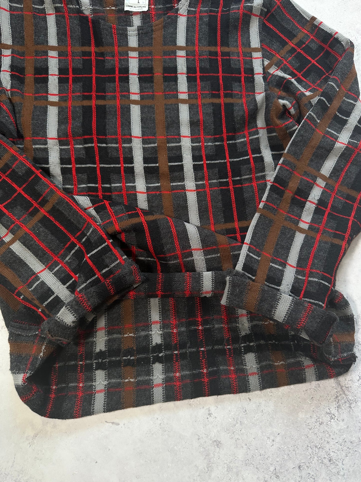 Comme Des Garçons Homme Plus 1999 SAMPLE Plaid Sweatshirt
