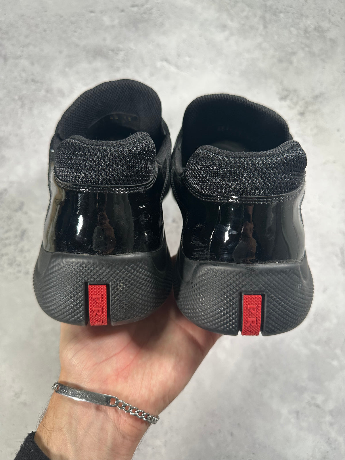 Prada America’s Cup 2022 Patent Leather Sneakers in Black (UK11/US12/EU45)
