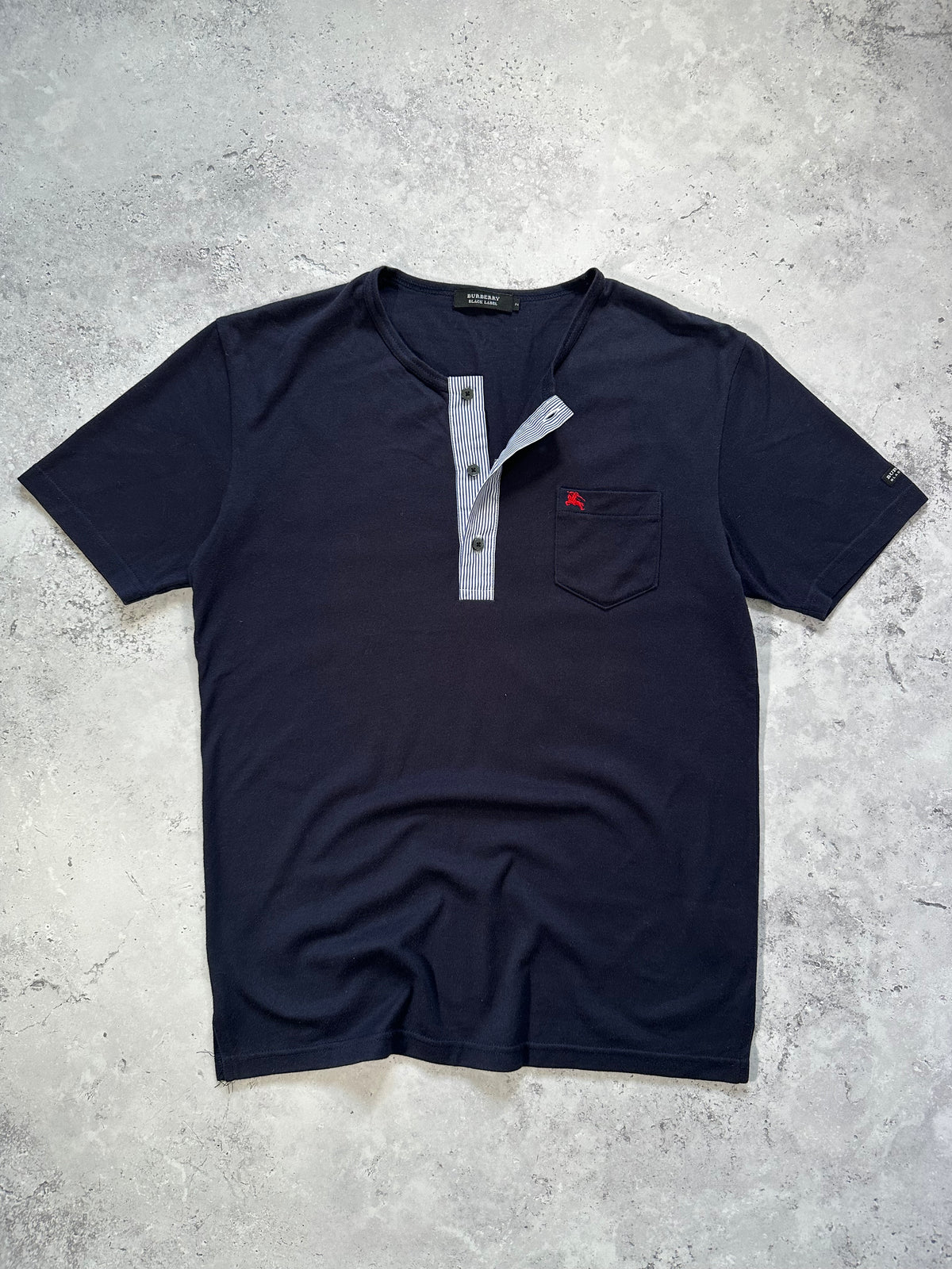 Burberry Black Label 2008 Cotton Henley T-shirt (S-M)