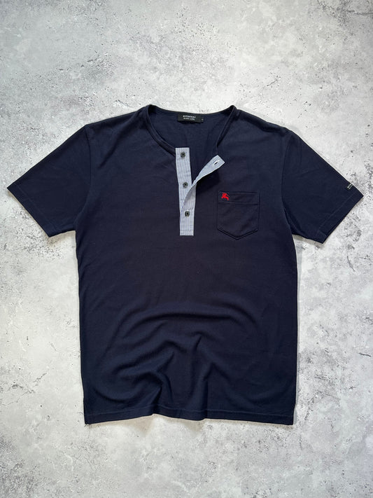 Burberry Black Label 2008 Cotton Henley T-shirt (S-M)