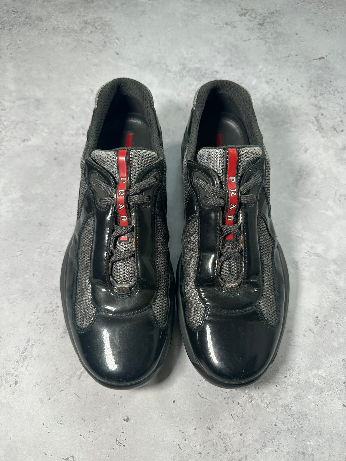 Prada Linea Rossa America’s Cup Sneakers in Patent Black (UK7-7.5/EU40-40.5/ US8-8.5)