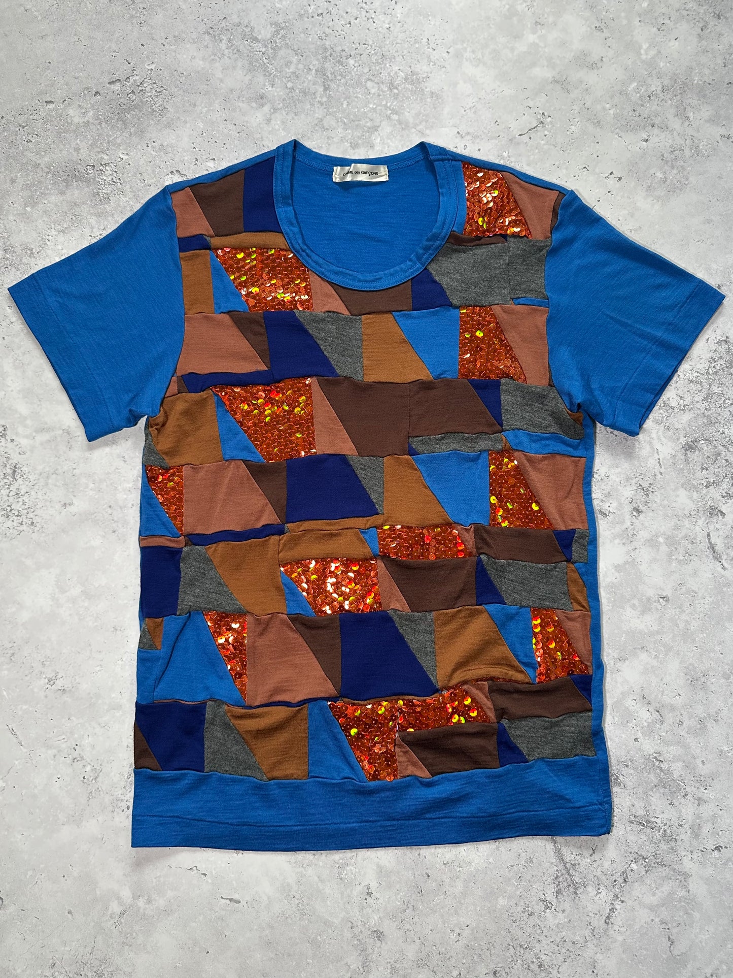 Comme des Garçons AD1999 Geometric Patchwork Sequinned Tshirt (S)