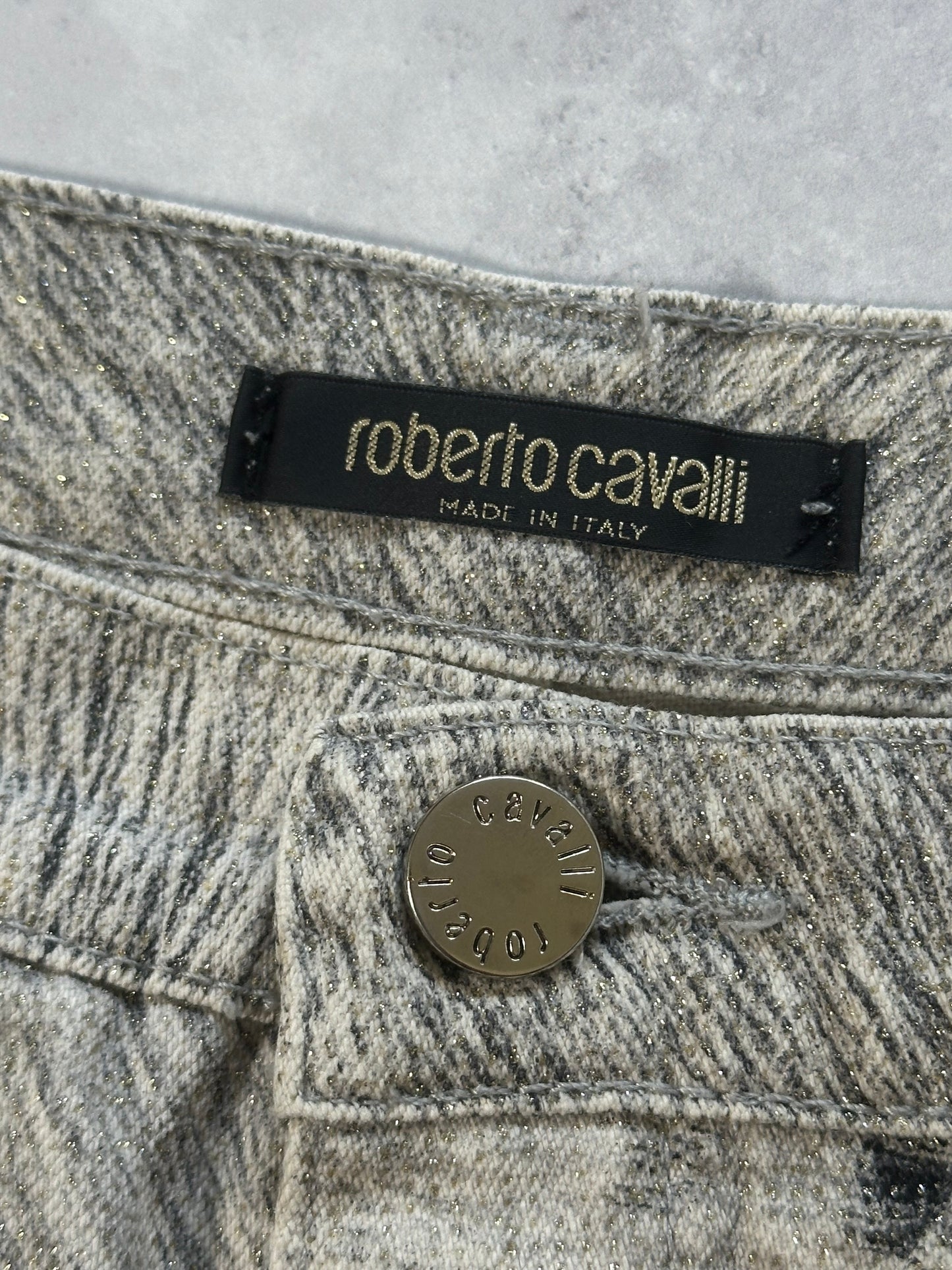 Roberto Cavalli FW2002 Leopard Print Fur Effect Trousers