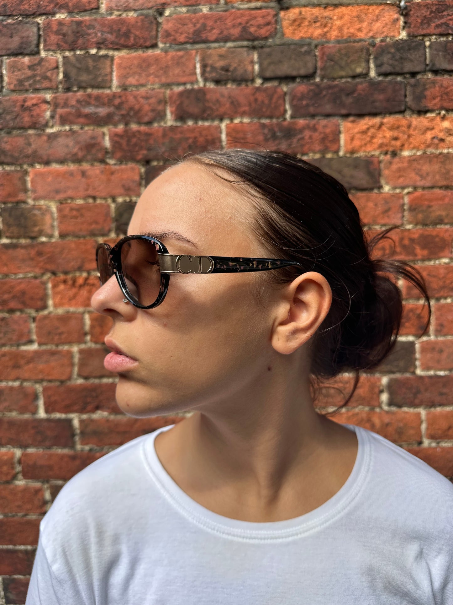 Christian Dior 1995 ‘CD’ Marble Print Sunglasses