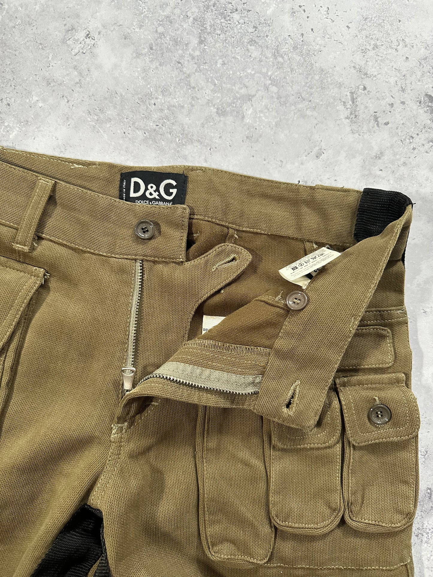 D&G Dolce & Gabbana 2003 Bondage Multipocket Cargo Pants