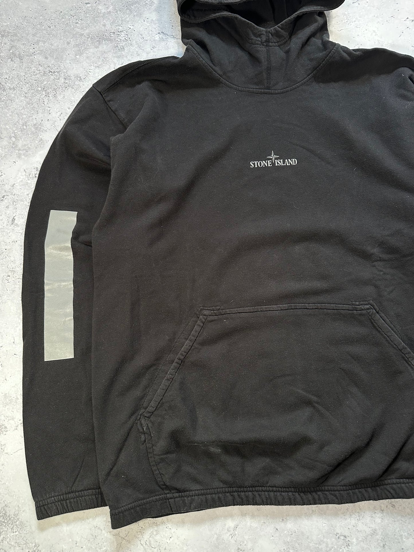 Stone Island Reflective Panel Spell Out Hoodie (L)