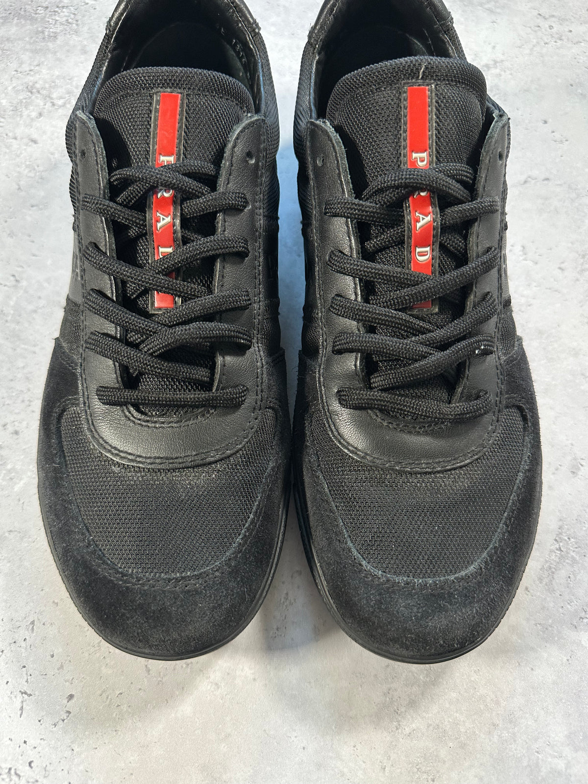 Prada Linea Rossa 2000s Leather & Nylon Sneakers in Black (UK9-9.5/EU43/US10-10.5)