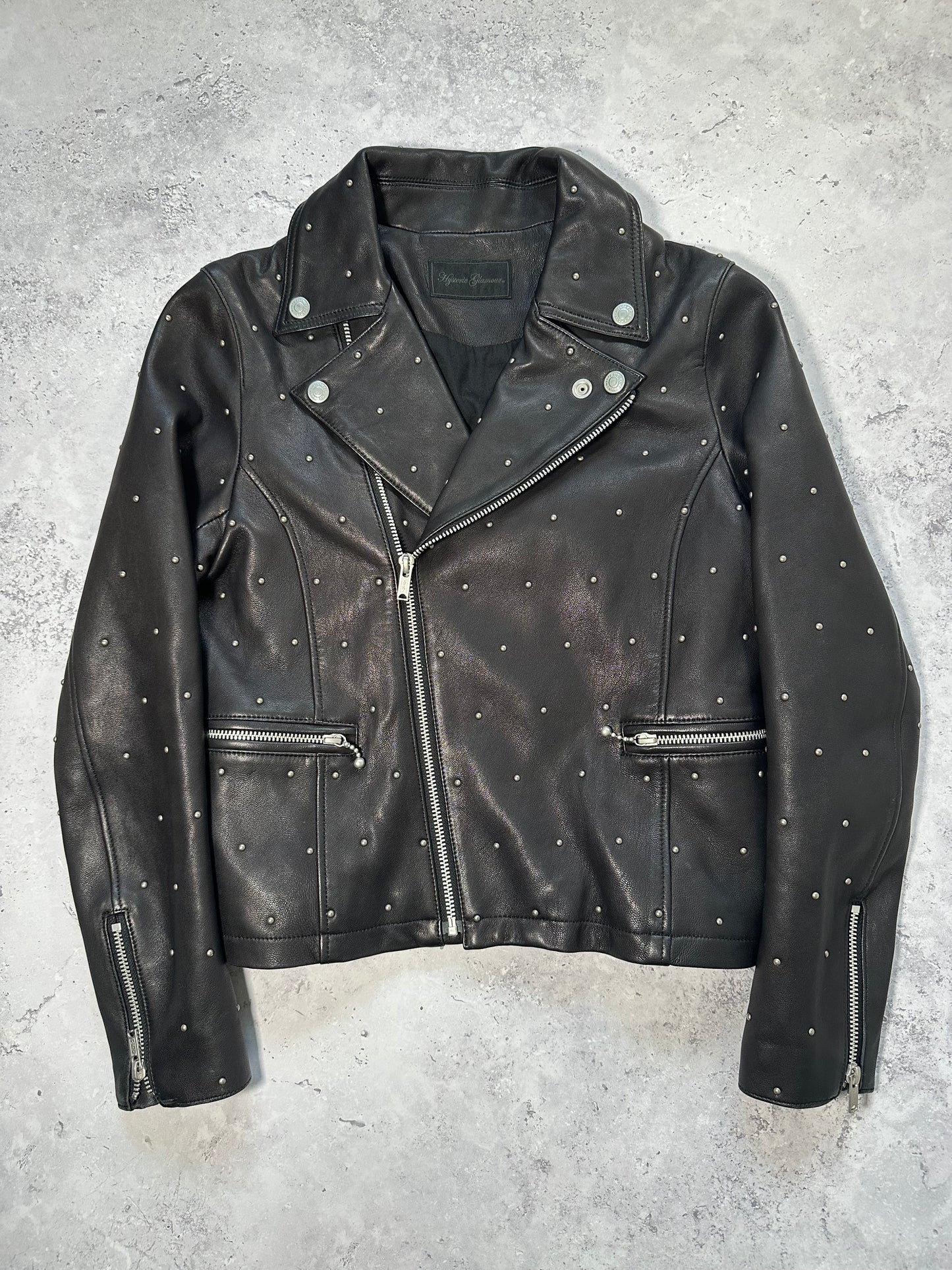 Hysteric Glamour 2011 Asymmetrical Zip Studded Biker Jacket