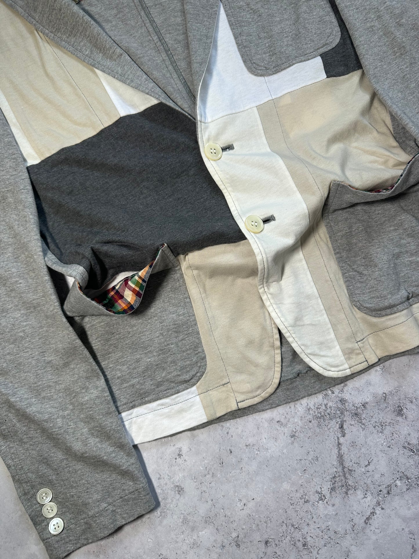 Comme des Garçons Homme SS2008 Patchwork Jersey Blazer (S)
