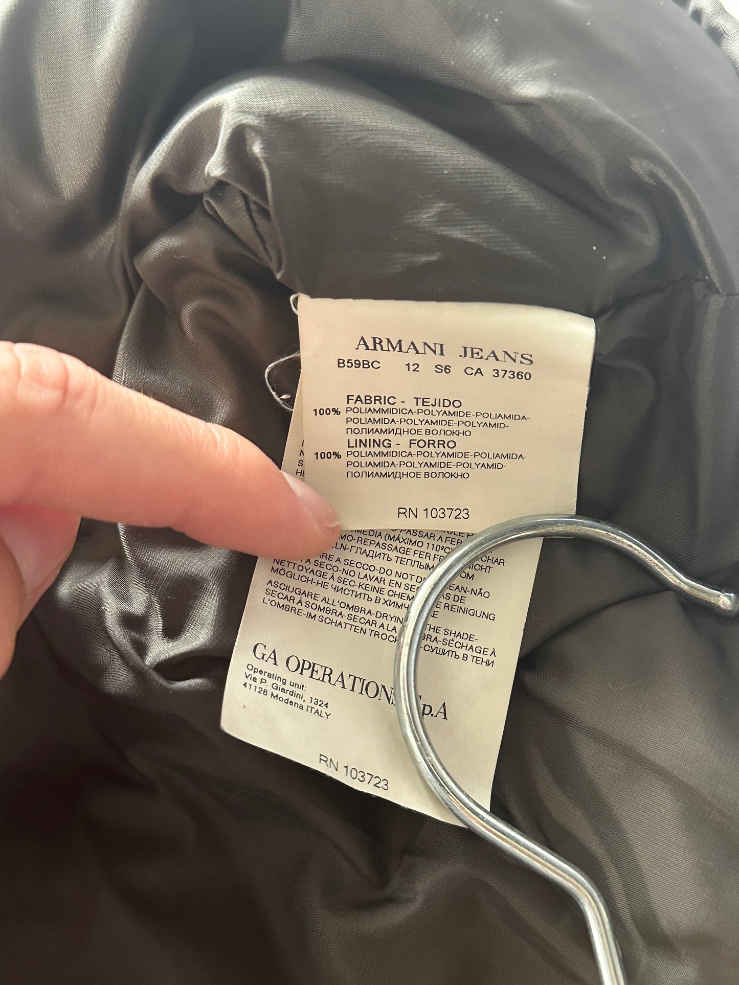 Armani Jeans 2000s Square Stitch Down Puffer Jacket (L/M)
