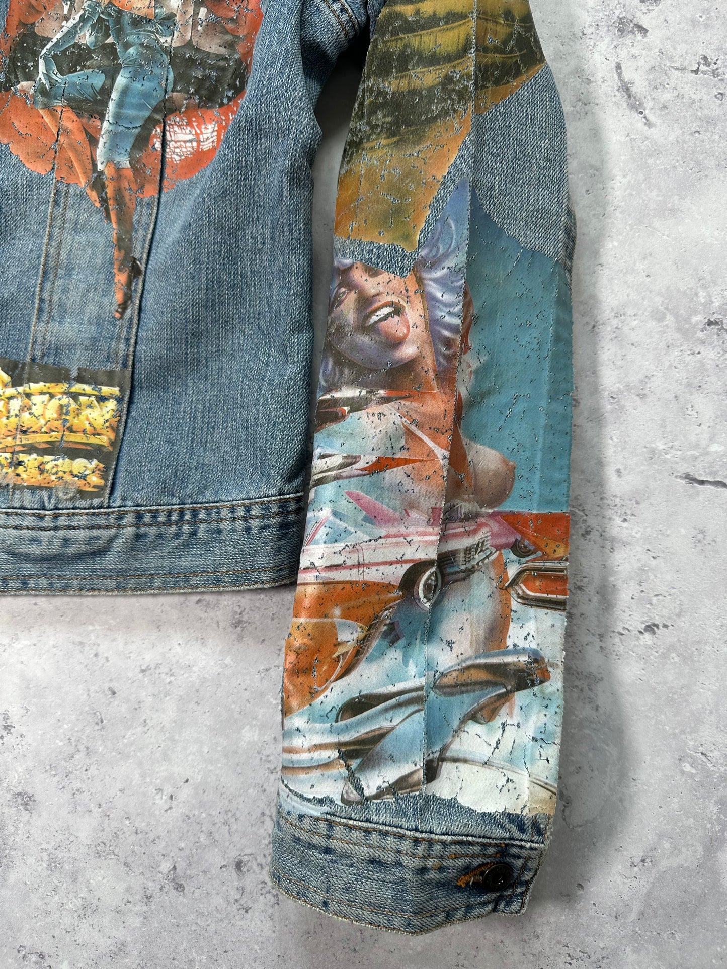 D&G Dolce & Gabbana 2002 Painted Denim Jacket