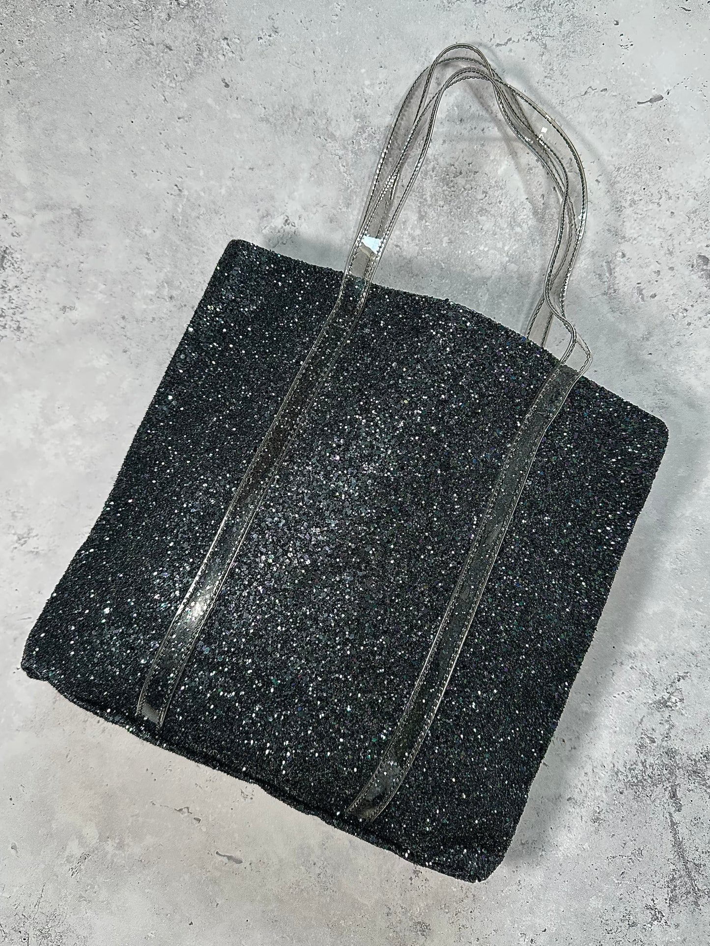 Comme Des Garçons Tricot 2010s Glitter PVC Strap Tote Bag