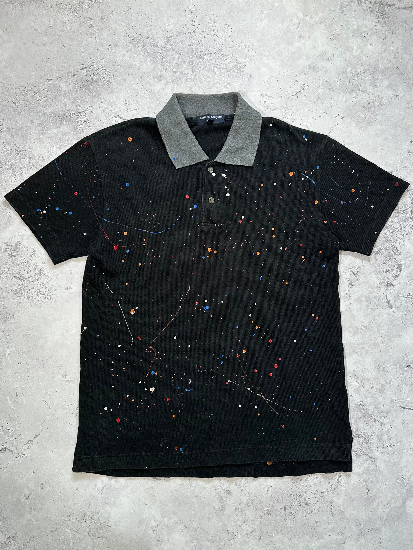 Comme Des Garçons Homme 2011 Paint Splatter Polo Shirt (S)