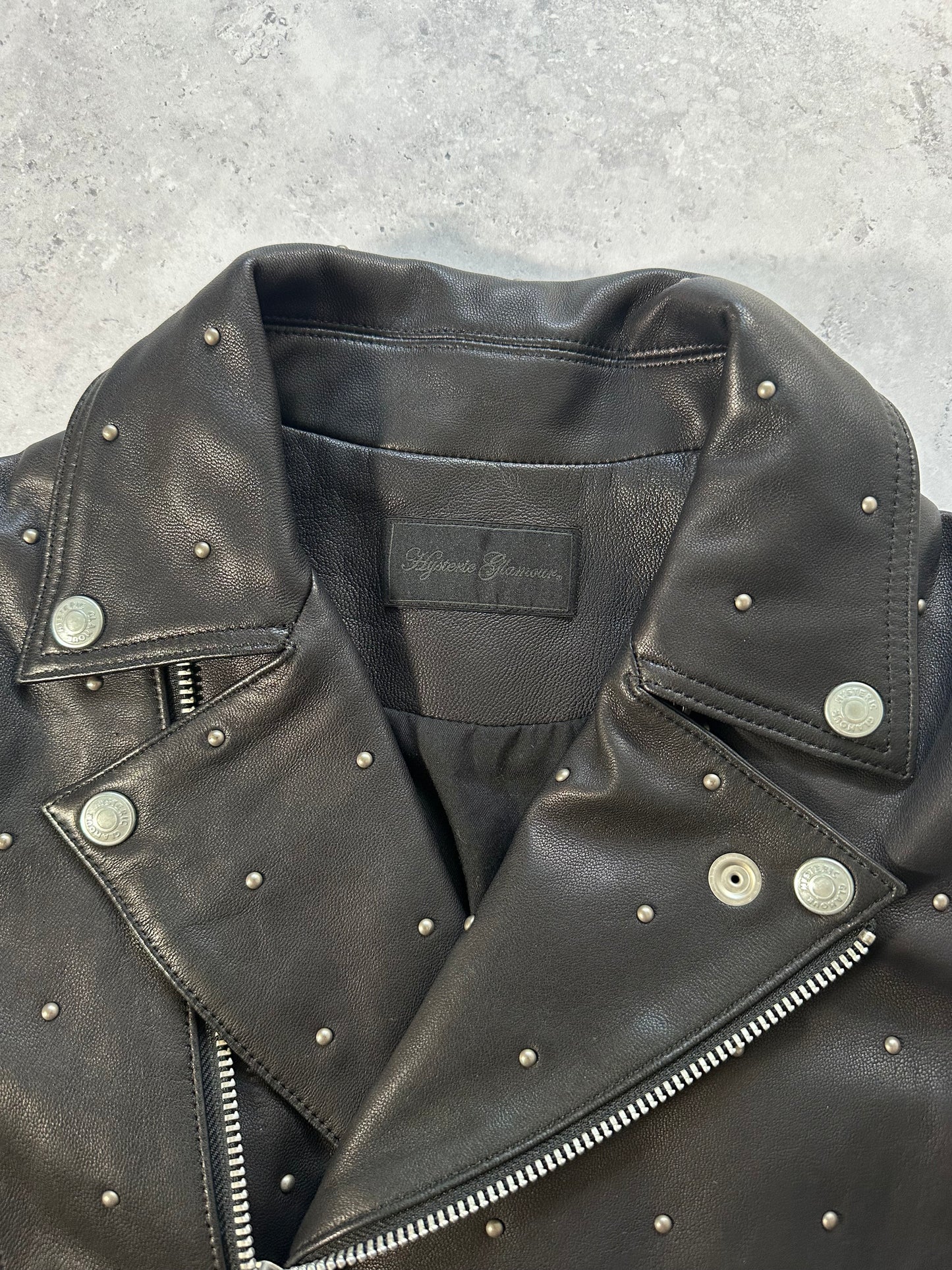 Hysteric Glamour 2011 Asymmetrical Zip Studded Biker Jacket