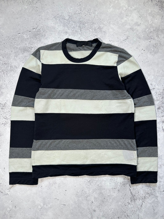 Comme Des Garçons AD2004 Reconstructed Striped Patchwork Longsleeve Tshirt (XS/S)