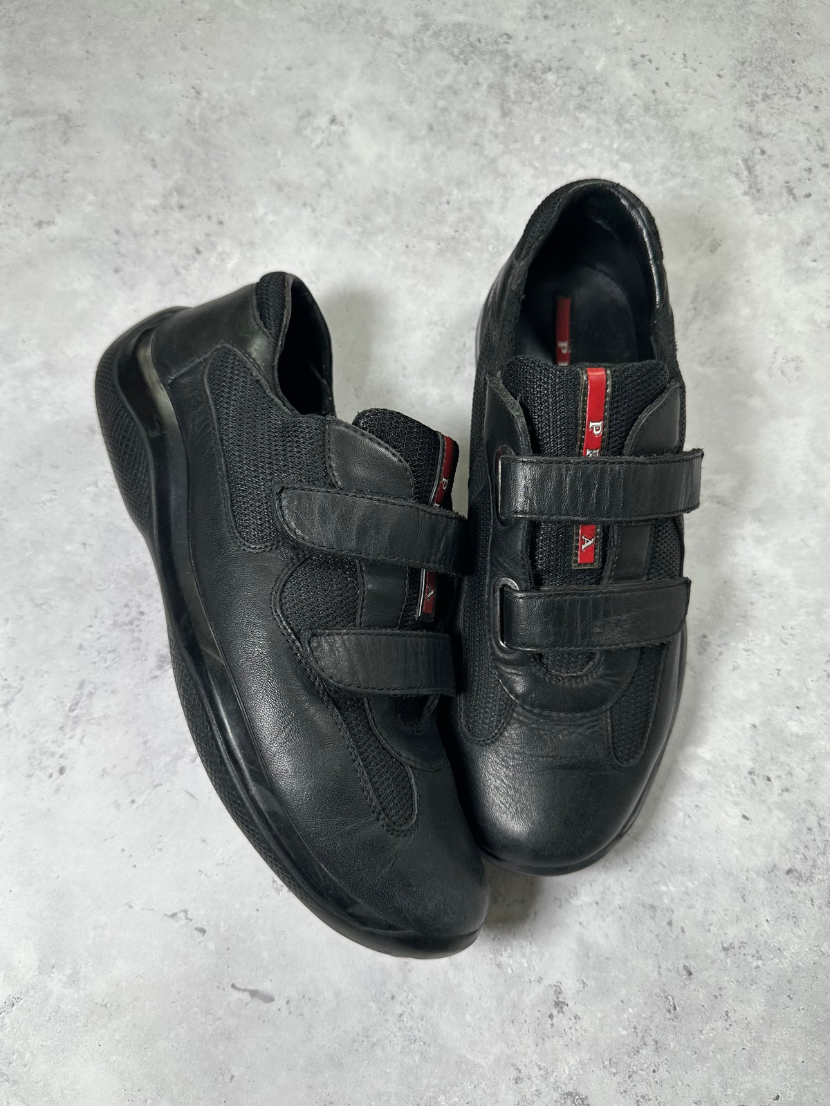 Prada Linea Rossa America’s Cup Double Strap Sneakers in Black  (UK6.5/EU39.5/ US7.5)