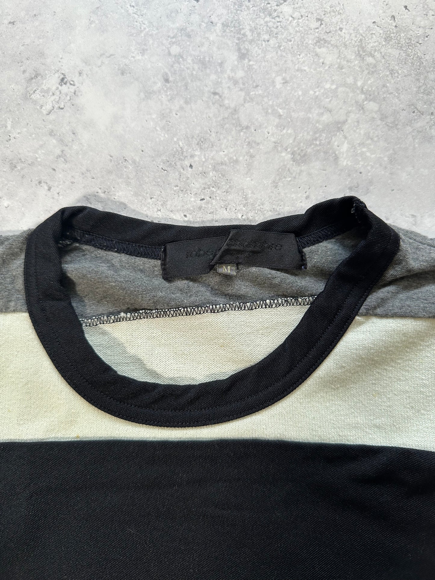 Comme Des Garçons AD2004 Reconstructed Striped Patchwork Longsleeve Tshirt (XS/S)