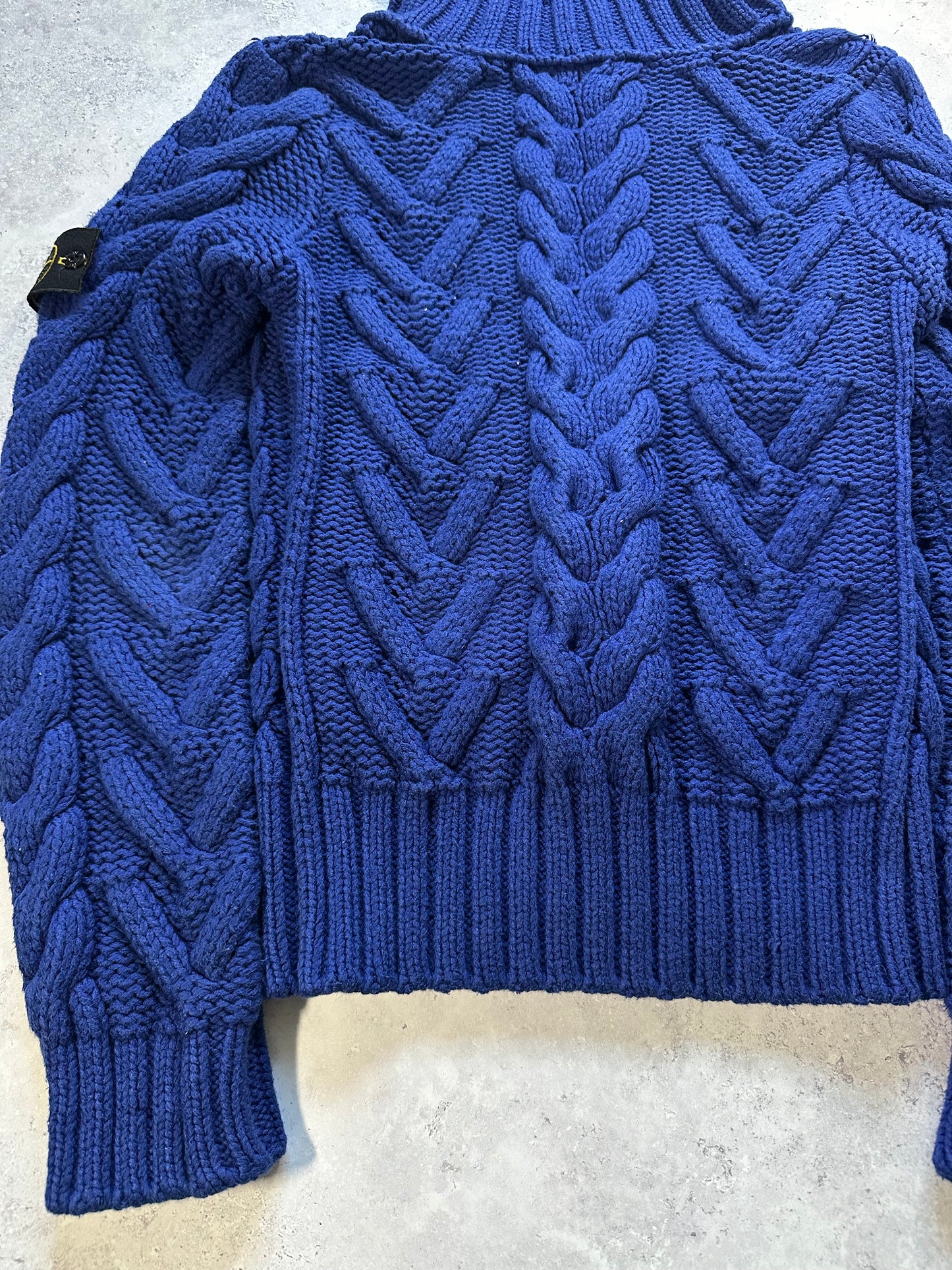 Stone Island 2008 President Cable Knit Zip Jacket (L fits M)