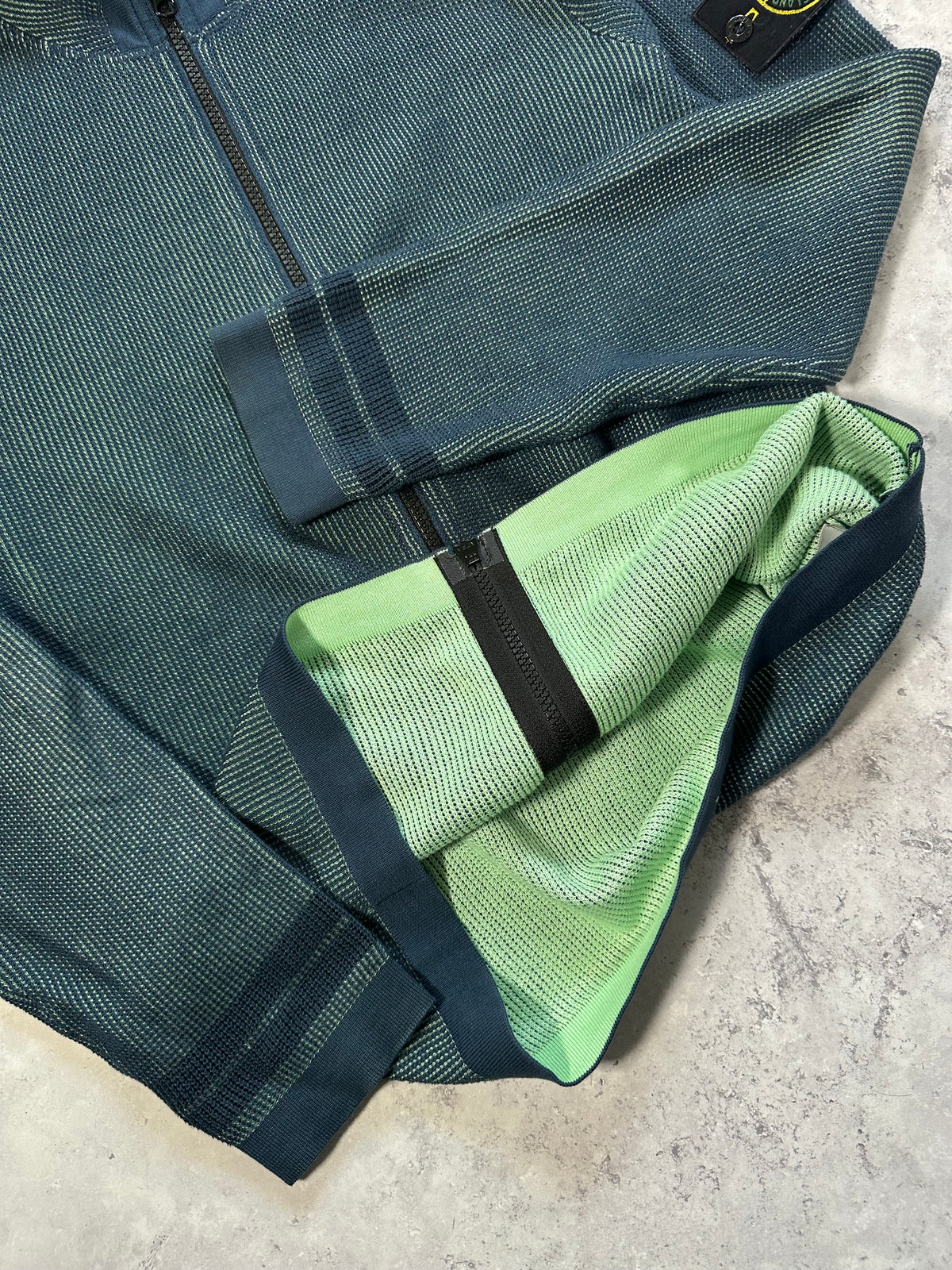 Stone Island 2017 Bicolour Striped Cuff Zip Hoodie (S/M)