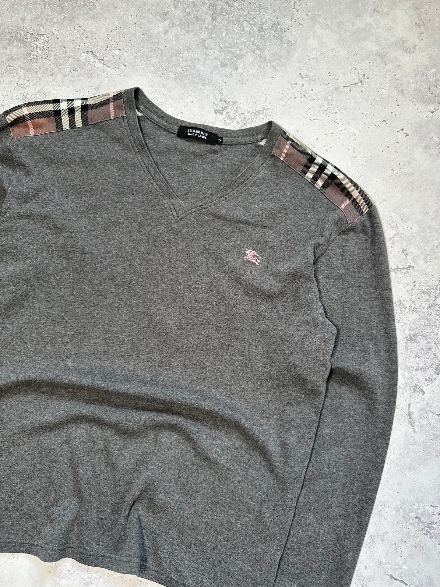 Burberry Black Label 2007 Shoulder Check Longsleeve T-Shirt (S)