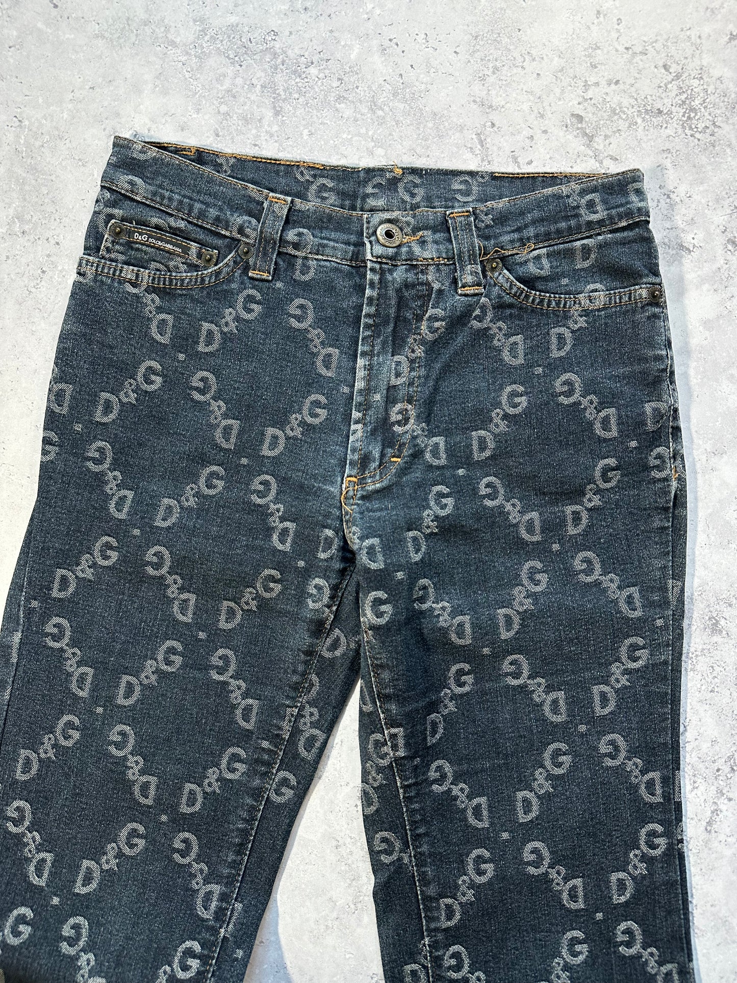 Dolce & Gabbana D&G 2003 Monogram Flared Jeans (W27 L31)