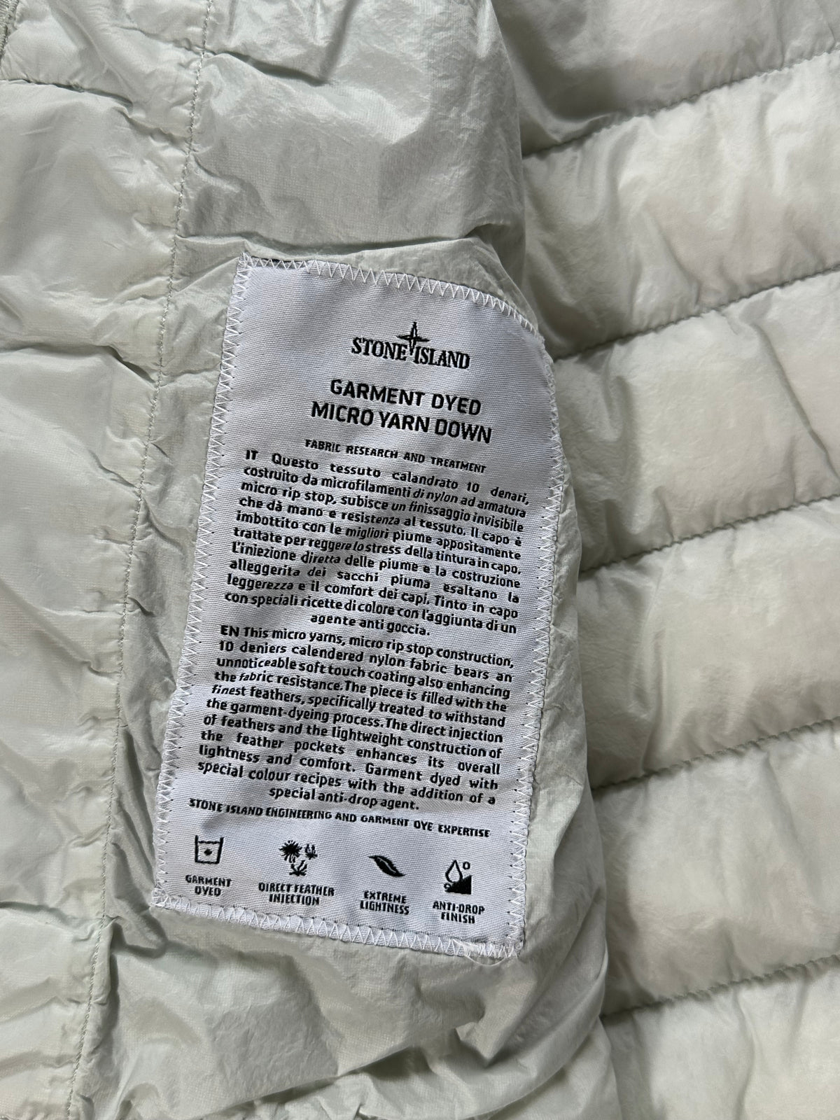 Stone Island AW2017 Garment Dyed Micro Yarn Down Puffer Jacket (XL)