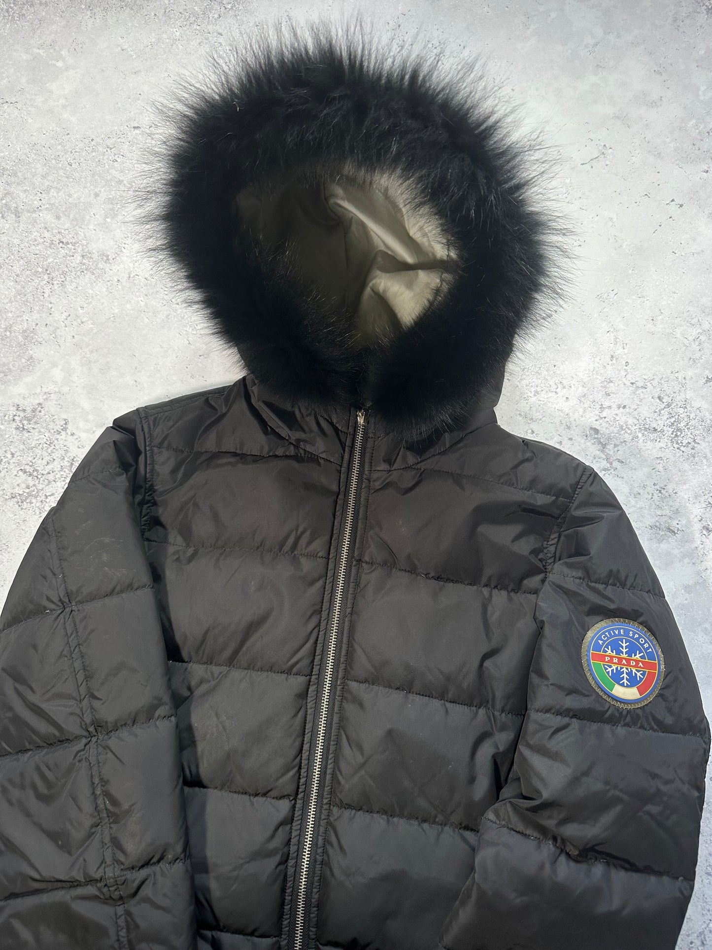 Prada Sport 2006 Luna Rossa Fur Hood Ski Puffer Jacket