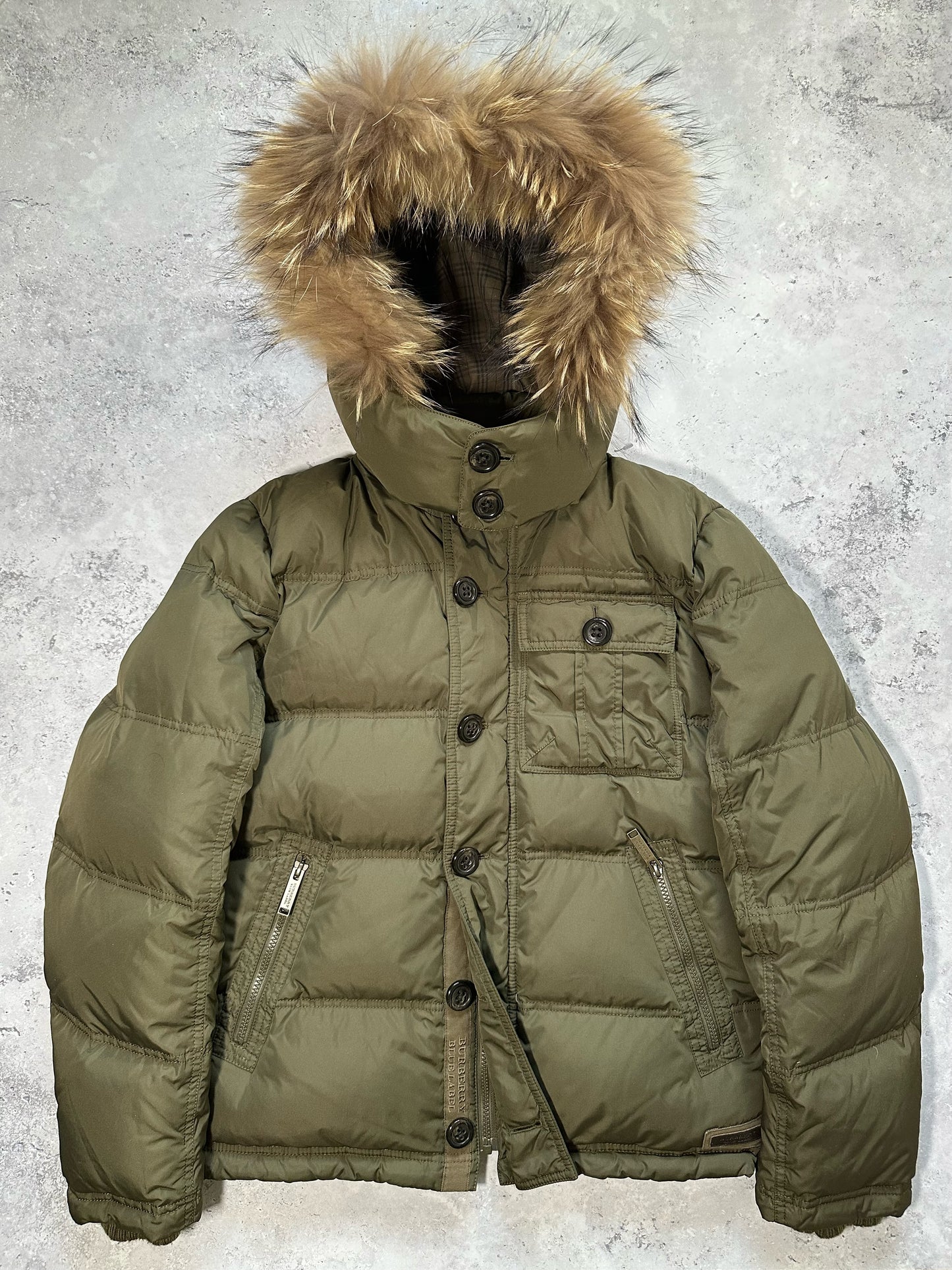 Burberry Blue Label Fur Trim Down Puffer Jacket (M)