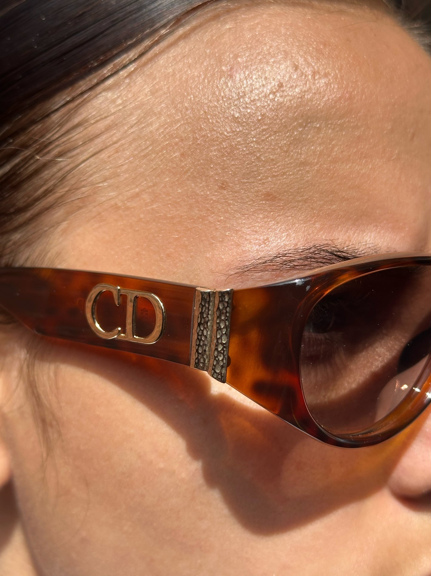 Christian Dior 1990s ‘CD’ Tortoise Shell Sunglasses
