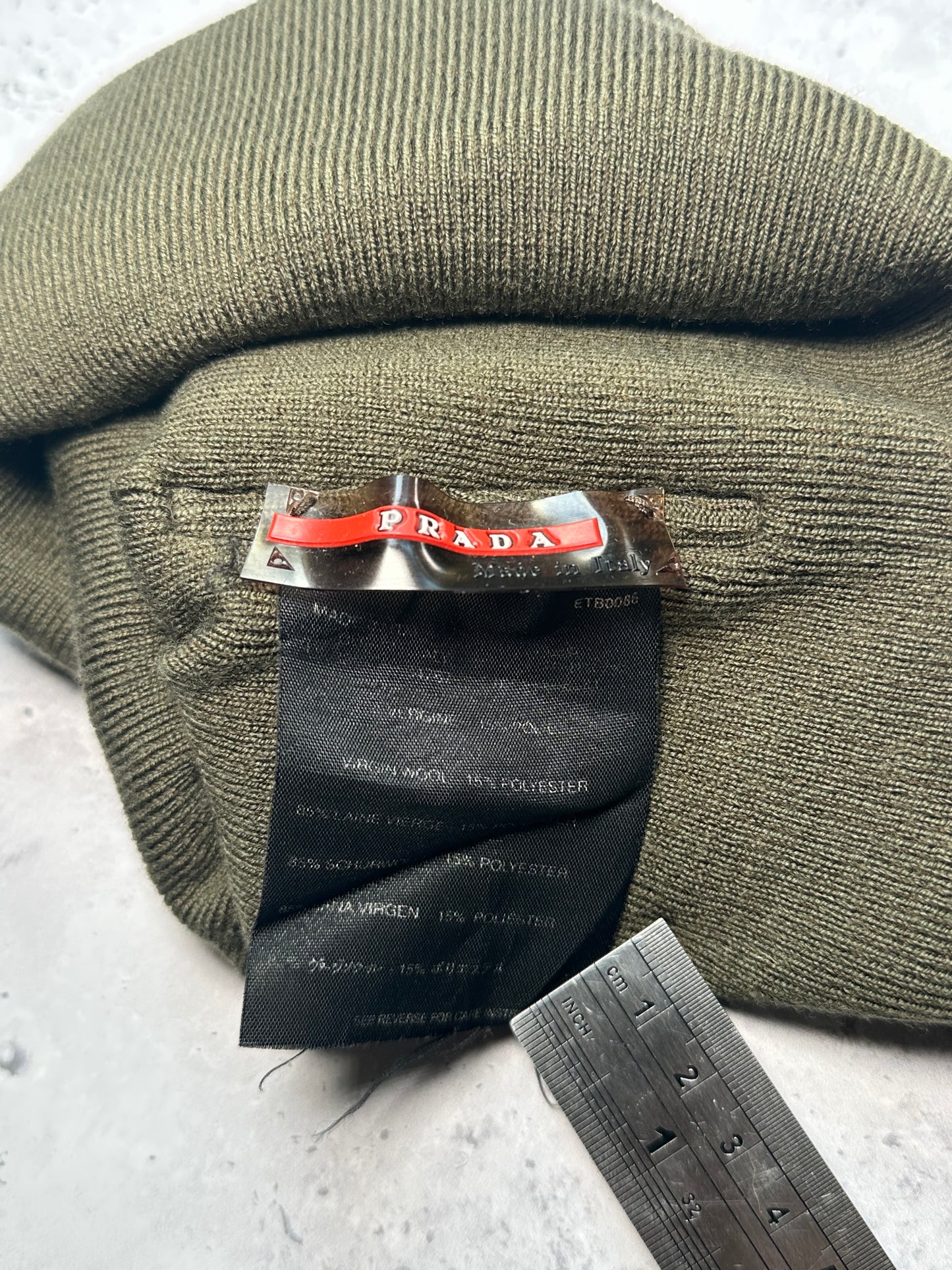 Prada Sport Linea Rossa 2000s Soft Wool Beanie Hat