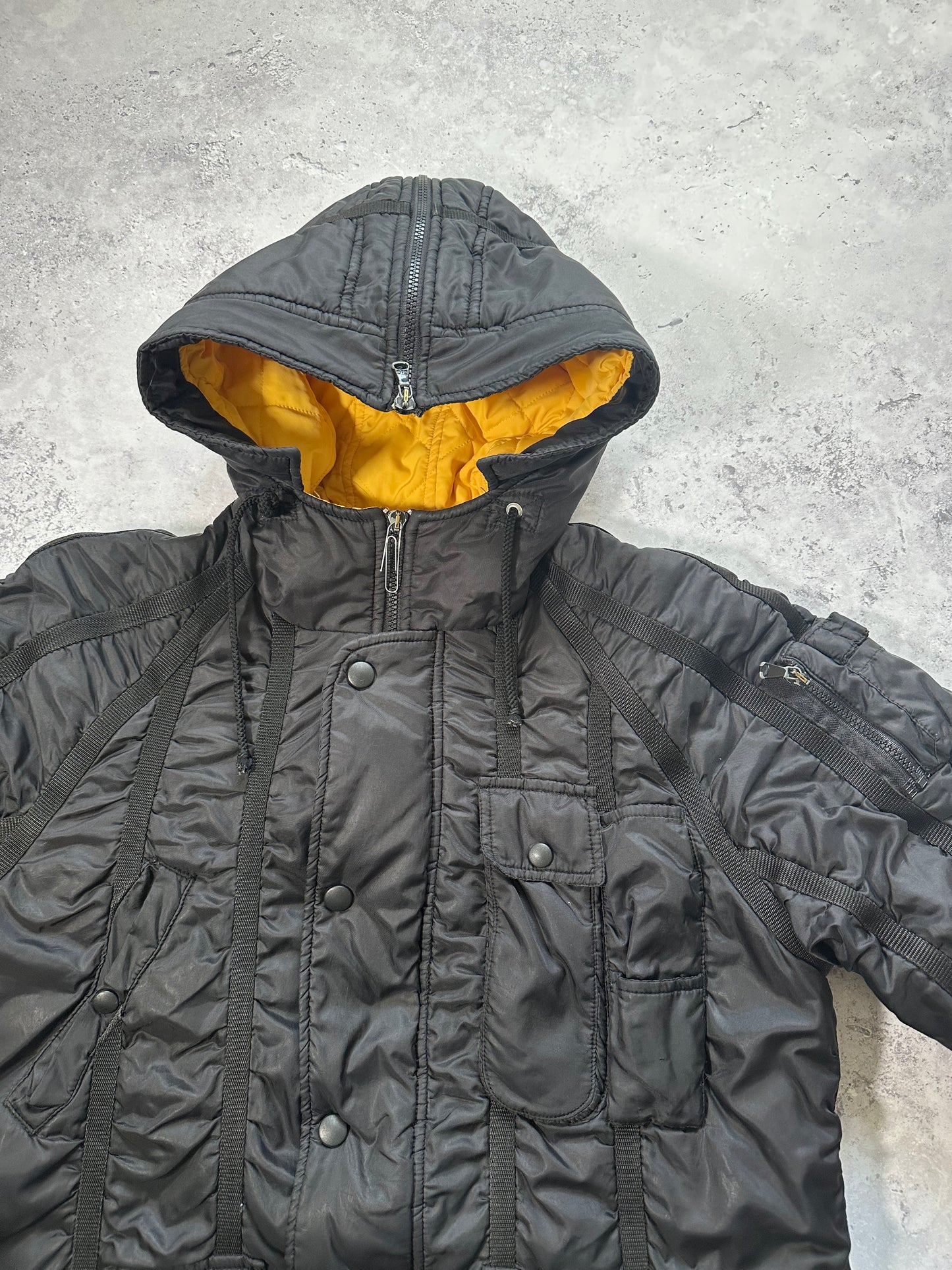 Dolce & Gabbana 2003 Bondage Cargo Black Hooded Jacket (M/L)