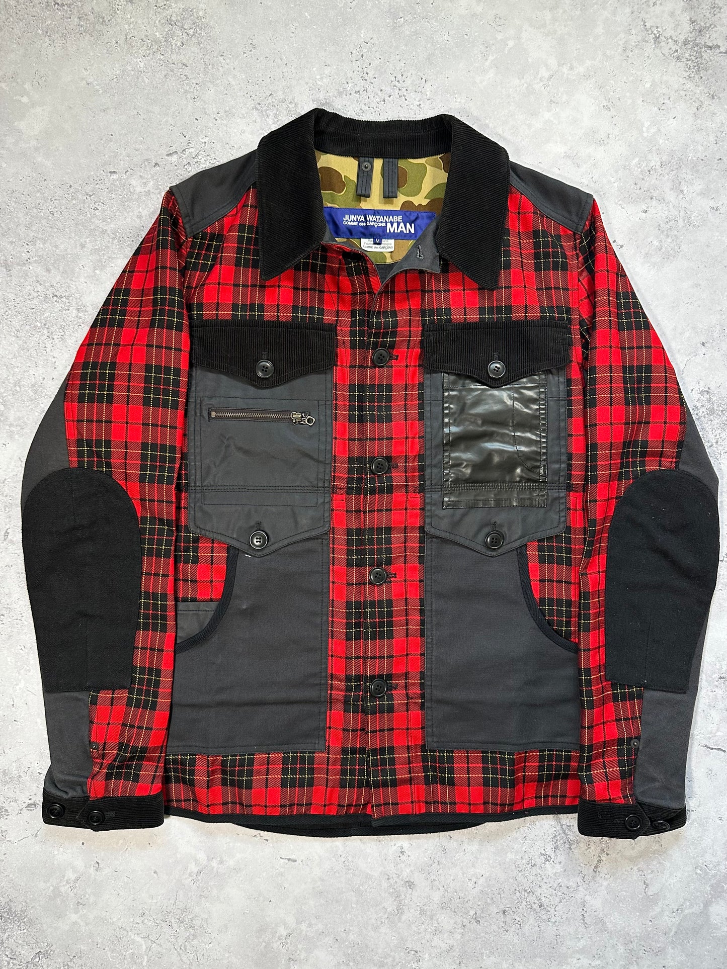 Junya Watanabe MAN Comme des Garçons x Hervier AD2014 Plaid Utility Jacket (M)