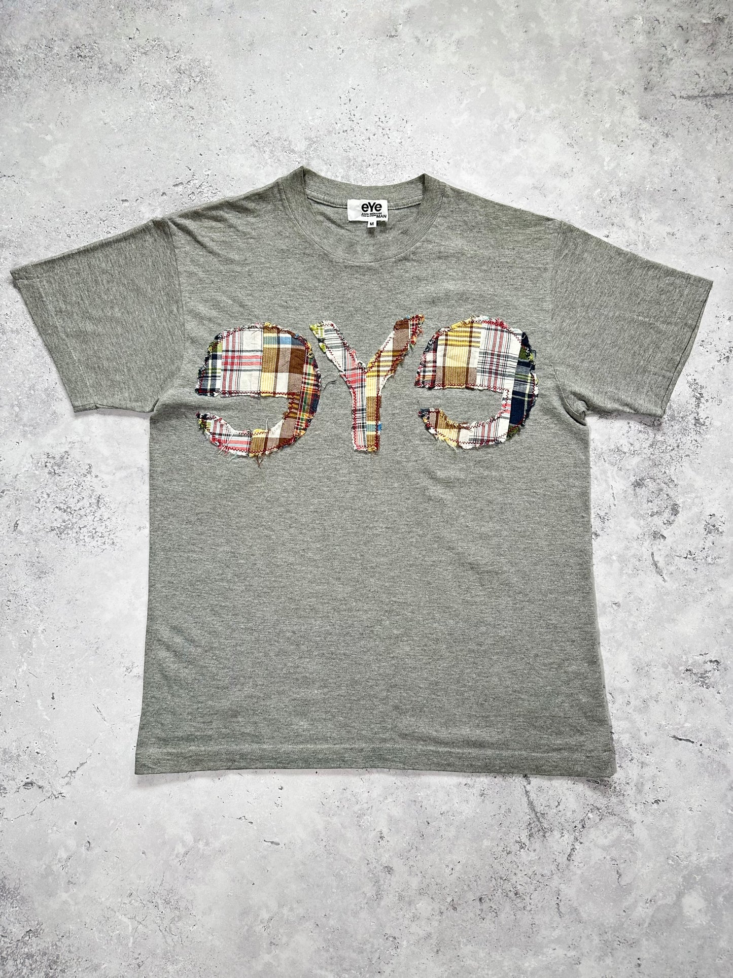 eYe Junya Watanabe MAN Comme des Garçons 2014-15 Plaid Distressed Spellout Tshirt (M)