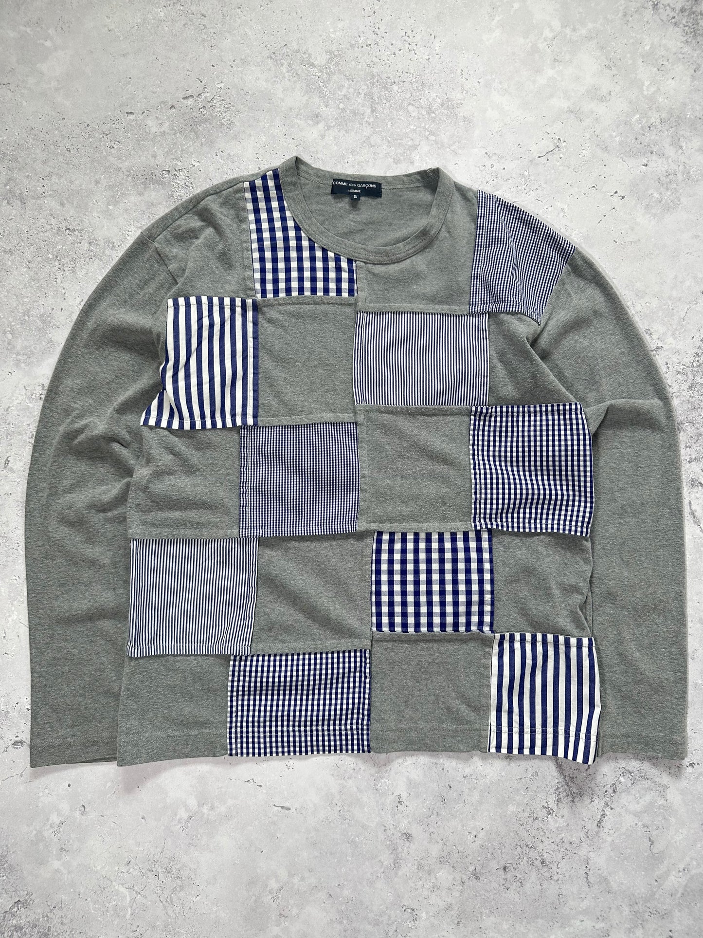 Comme des Garçons Homme AD2006 Reconstructed Gingham Patchwork Tshirt (S/M)