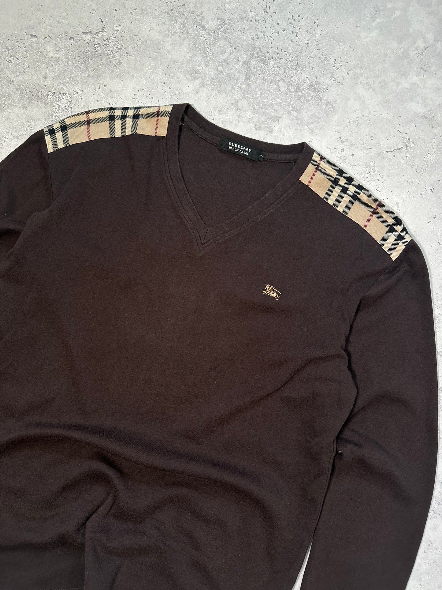Burberry Black Label Longsleeve Shoulder Check T-Shirt