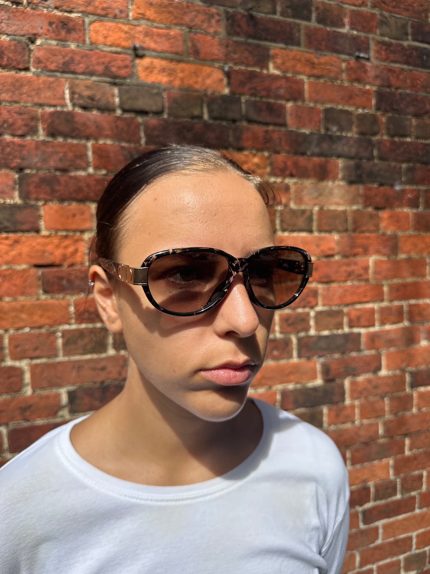 Christian Dior 1995 ‘CD’ Marble Print Sunglasses