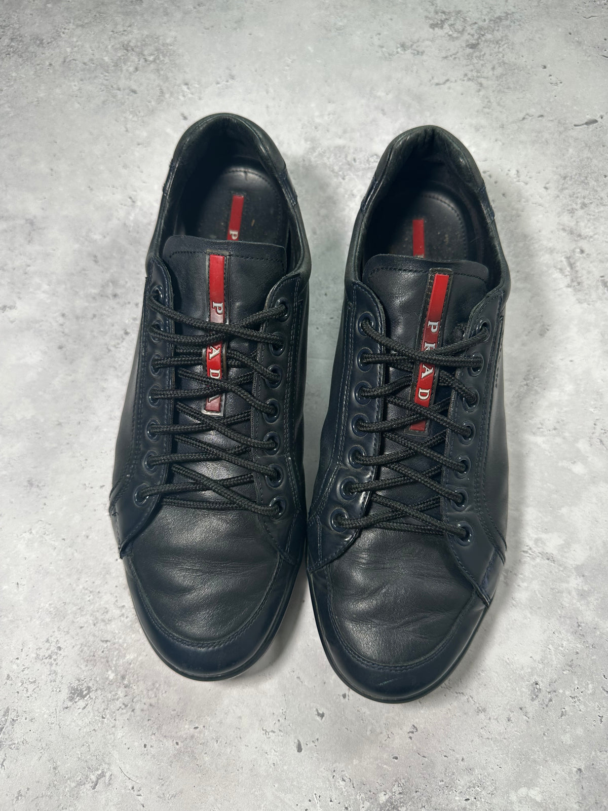 Prada Linea Rossa 2000s Leather ‘GAT’ Low Sneakers in Black (UK9/US10/EU43)