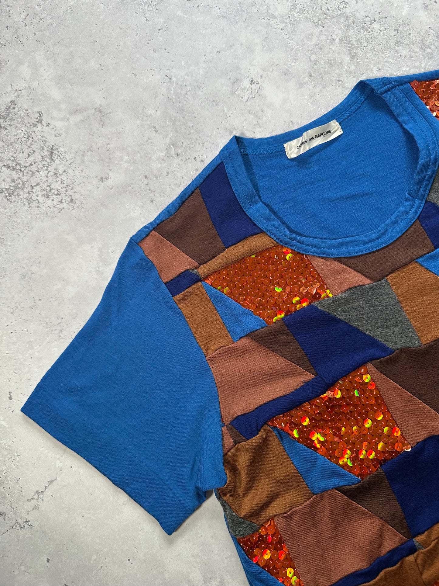 Comme des Garçons AD1999 Geometric Patchwork Sequinned Tshirt (S)
