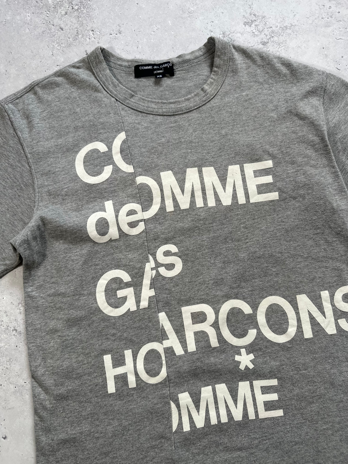 Comme des Garçons Homme AD2011 Big Spellout Reconstructed Tshirt (XS)
