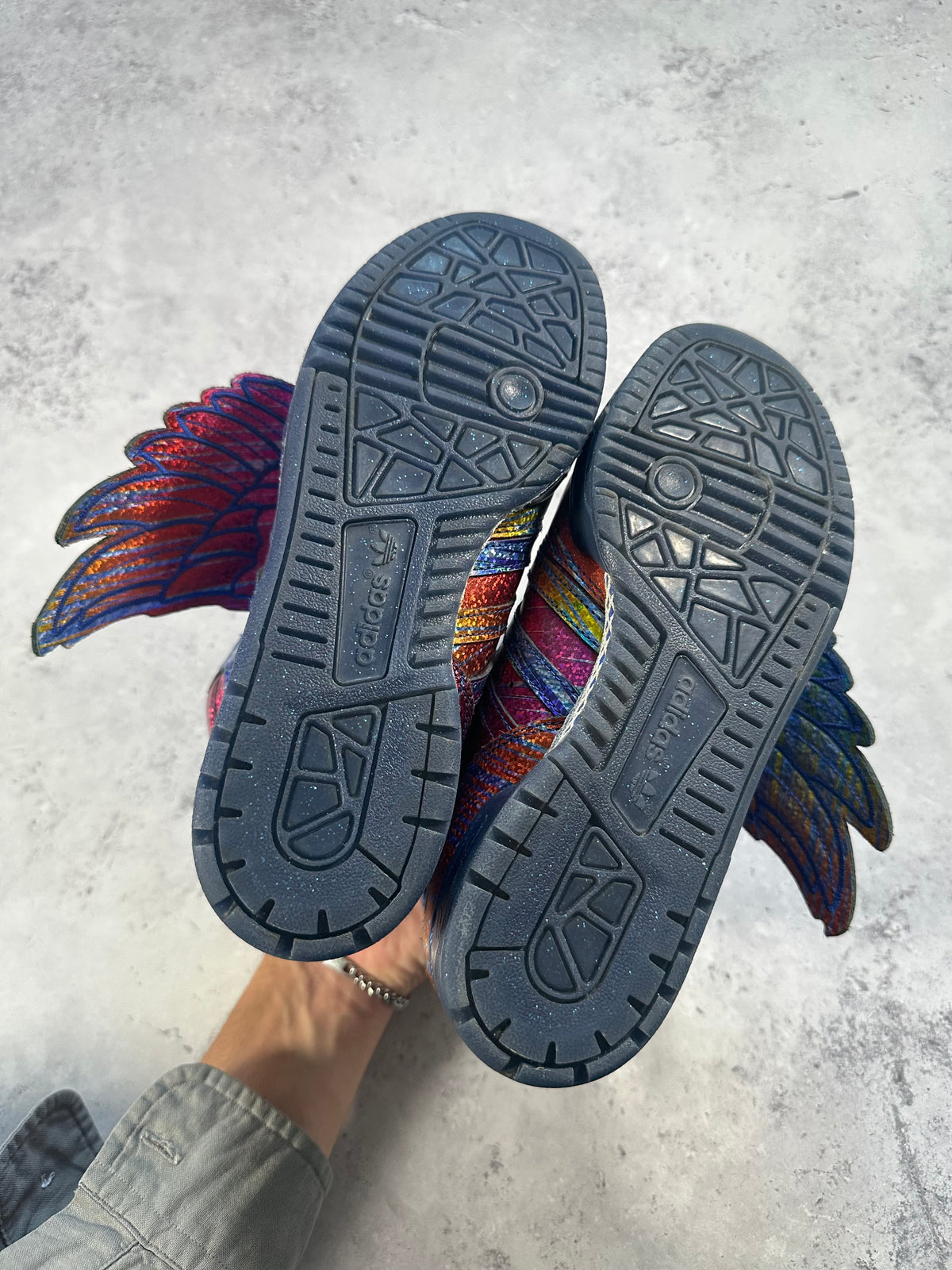 Adidas x Jeremy Scott 2012 JS Wings Iridescent Rainbow Foil Sneakers