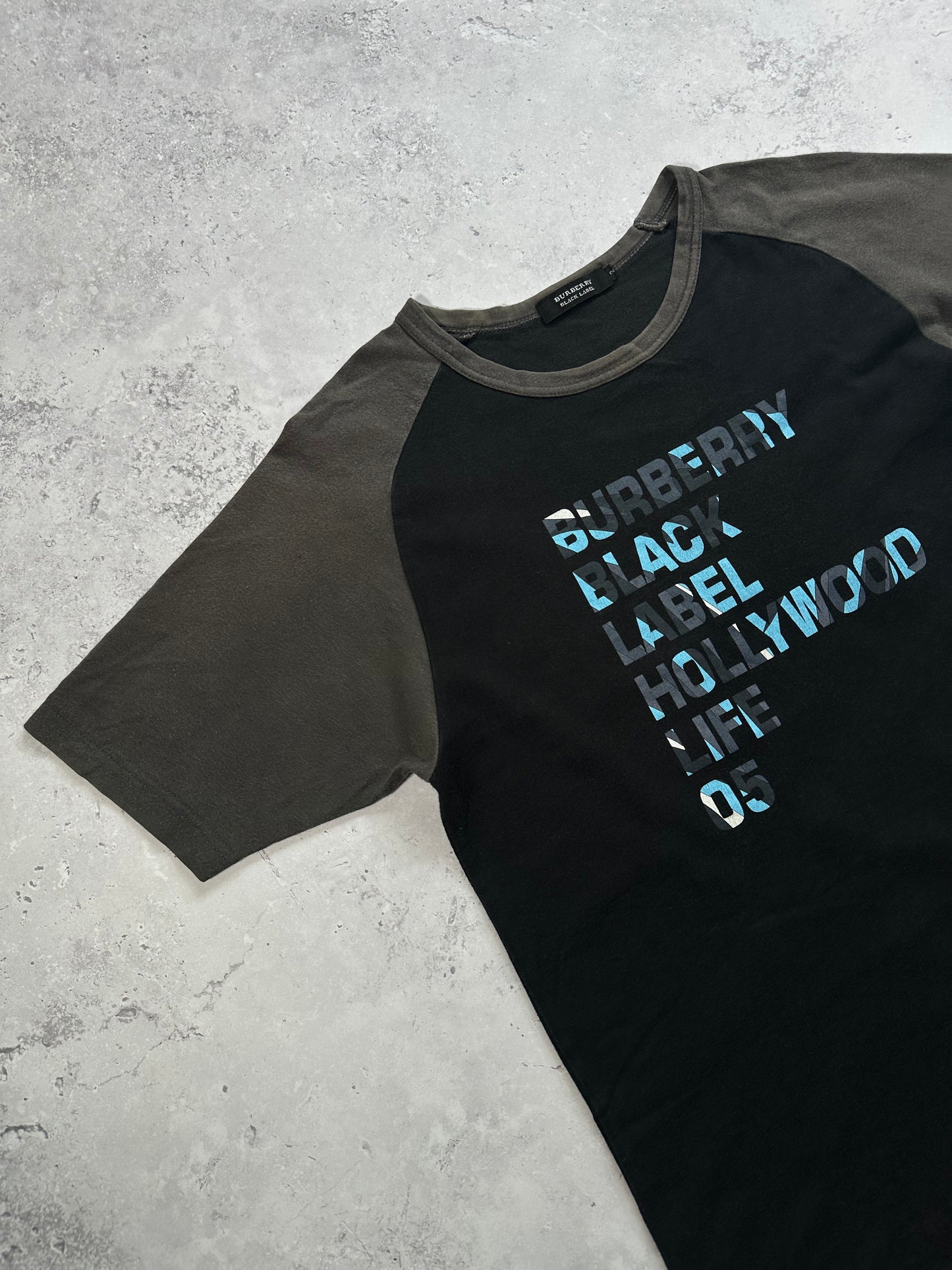 Burberry Black Label 2005 Hollywood Life Spellout Raglan Tshirt (S)