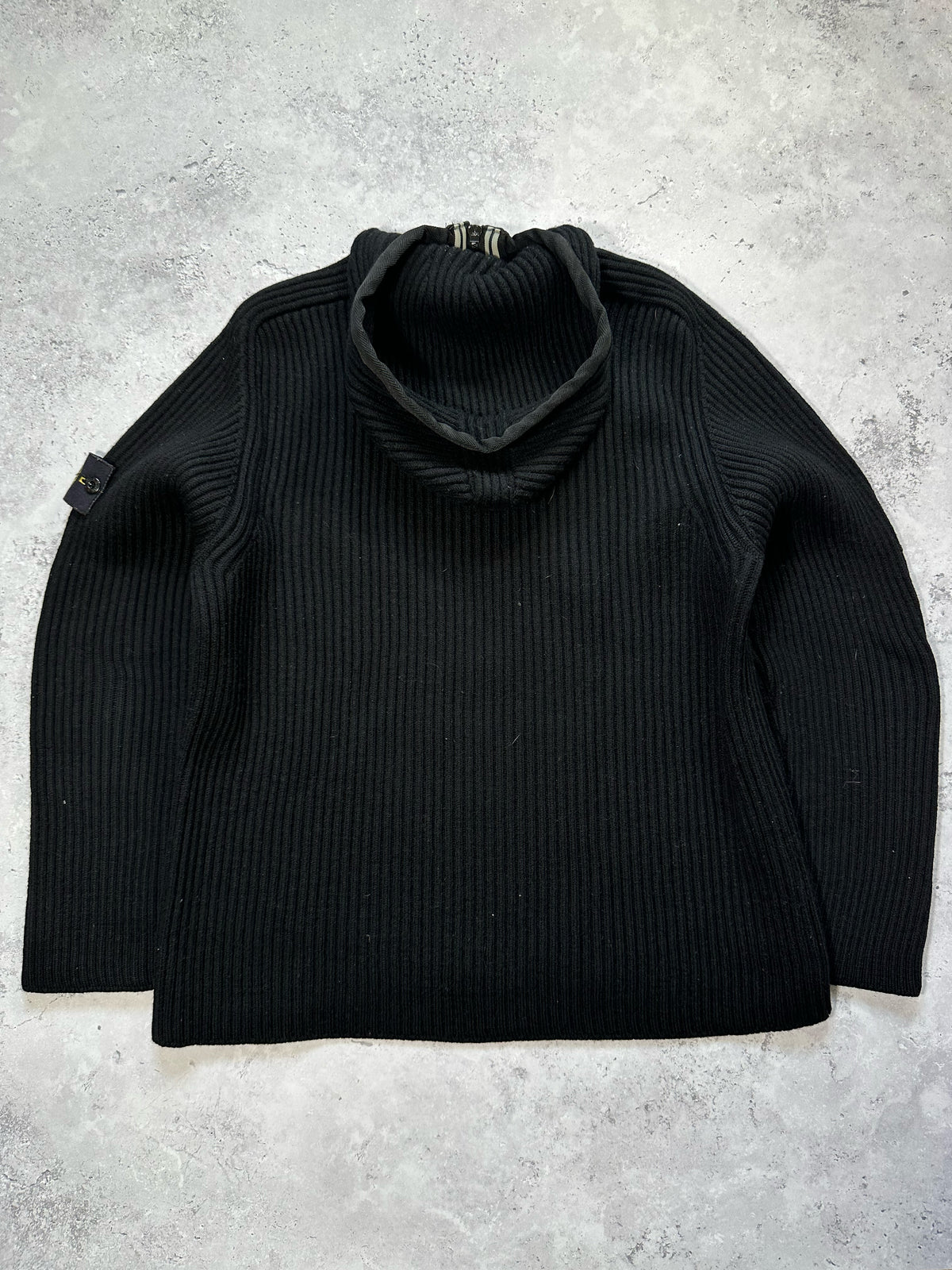 Stone Island AW2007 Ribbed Soft Wool Quarter Zip Hoodie (M)
