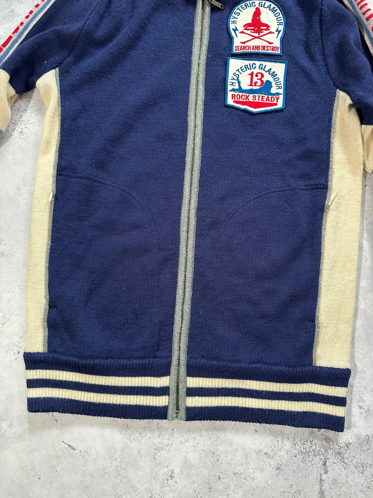 Hysteric Glamour 2003 Rock Steady Search & Destroy Knit Zip Track Jacket