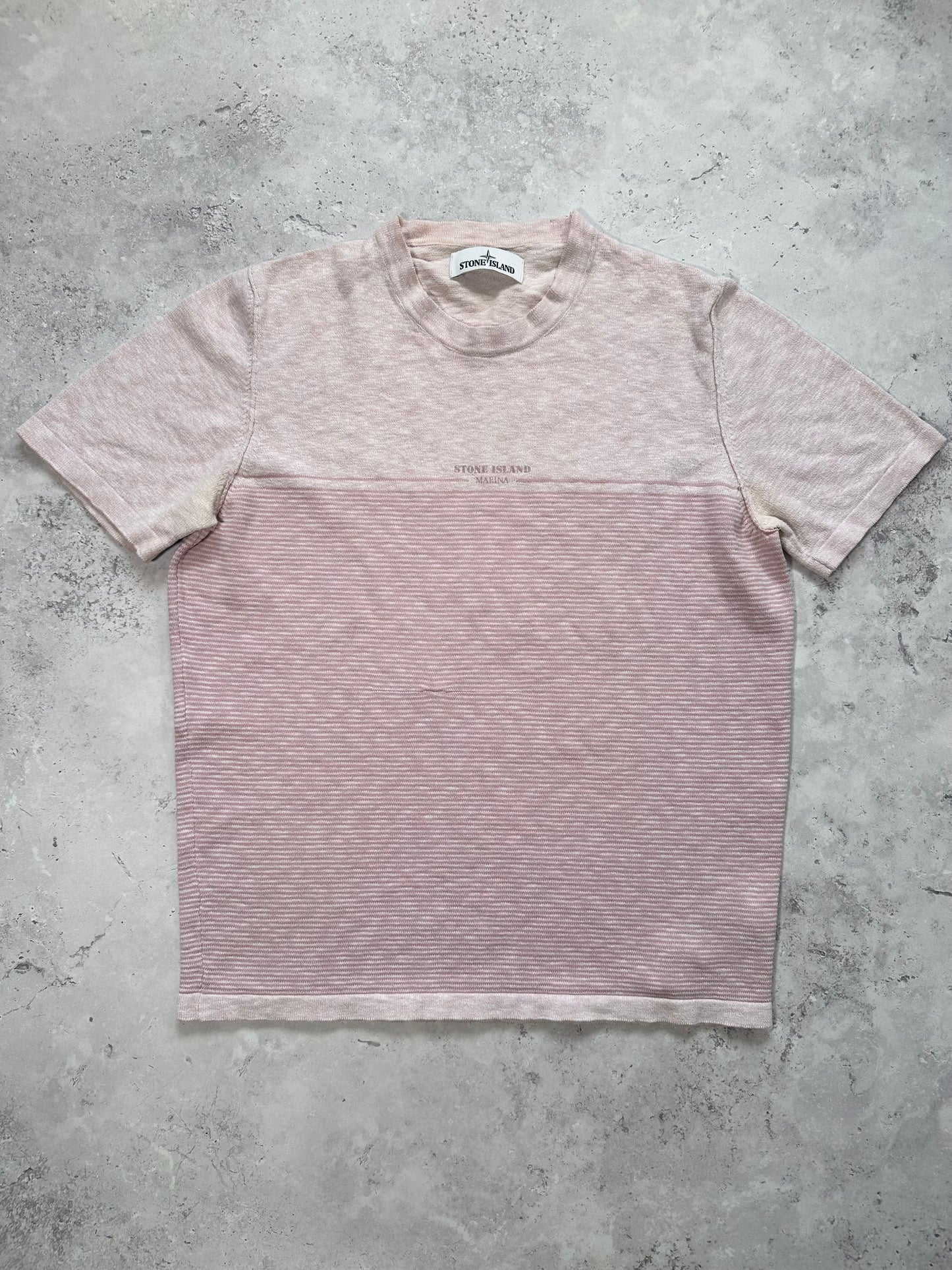 Stone Island Marina Striped Spellout Tshirt (M)