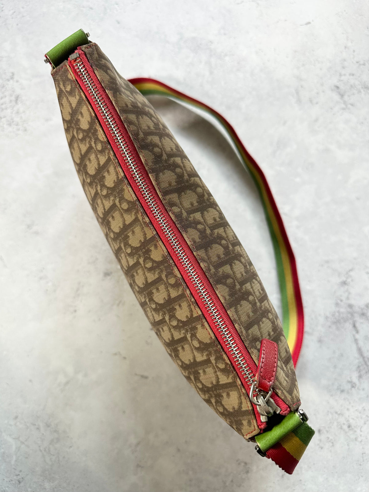 Christian Dior 2004 Rasta Trotter Monogram Messenger Bag by John Galliano