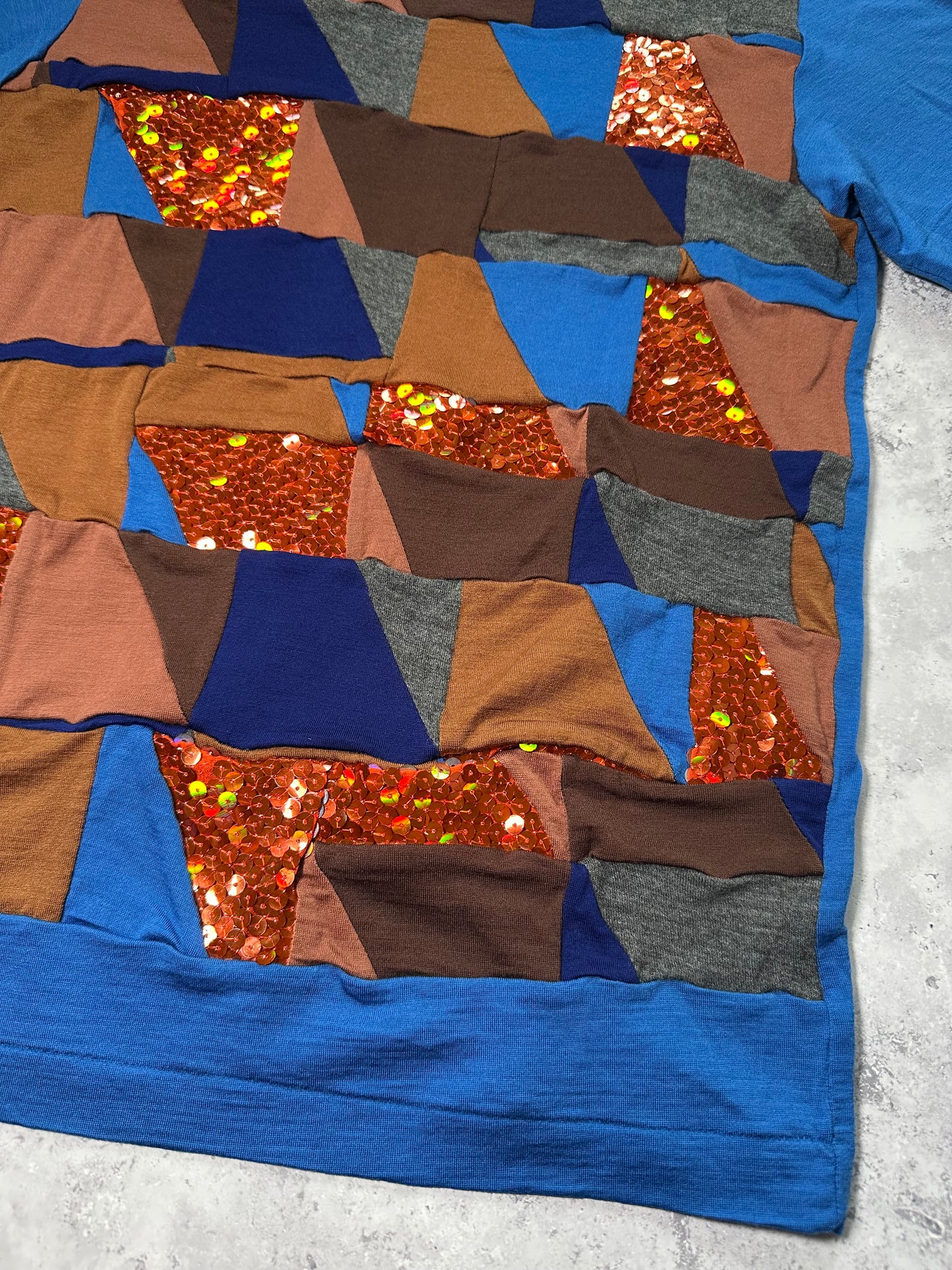 Comme des Garçons AD1999 Geometric Patchwork Sequinned Tshirt (S)