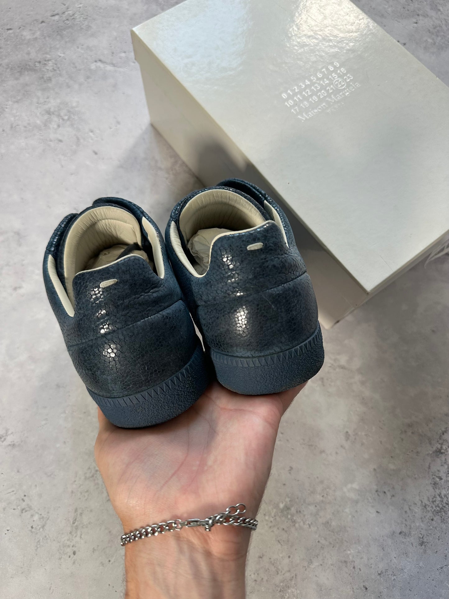Maison Margiela 2016 Future Low Embossed Leather Sneakers