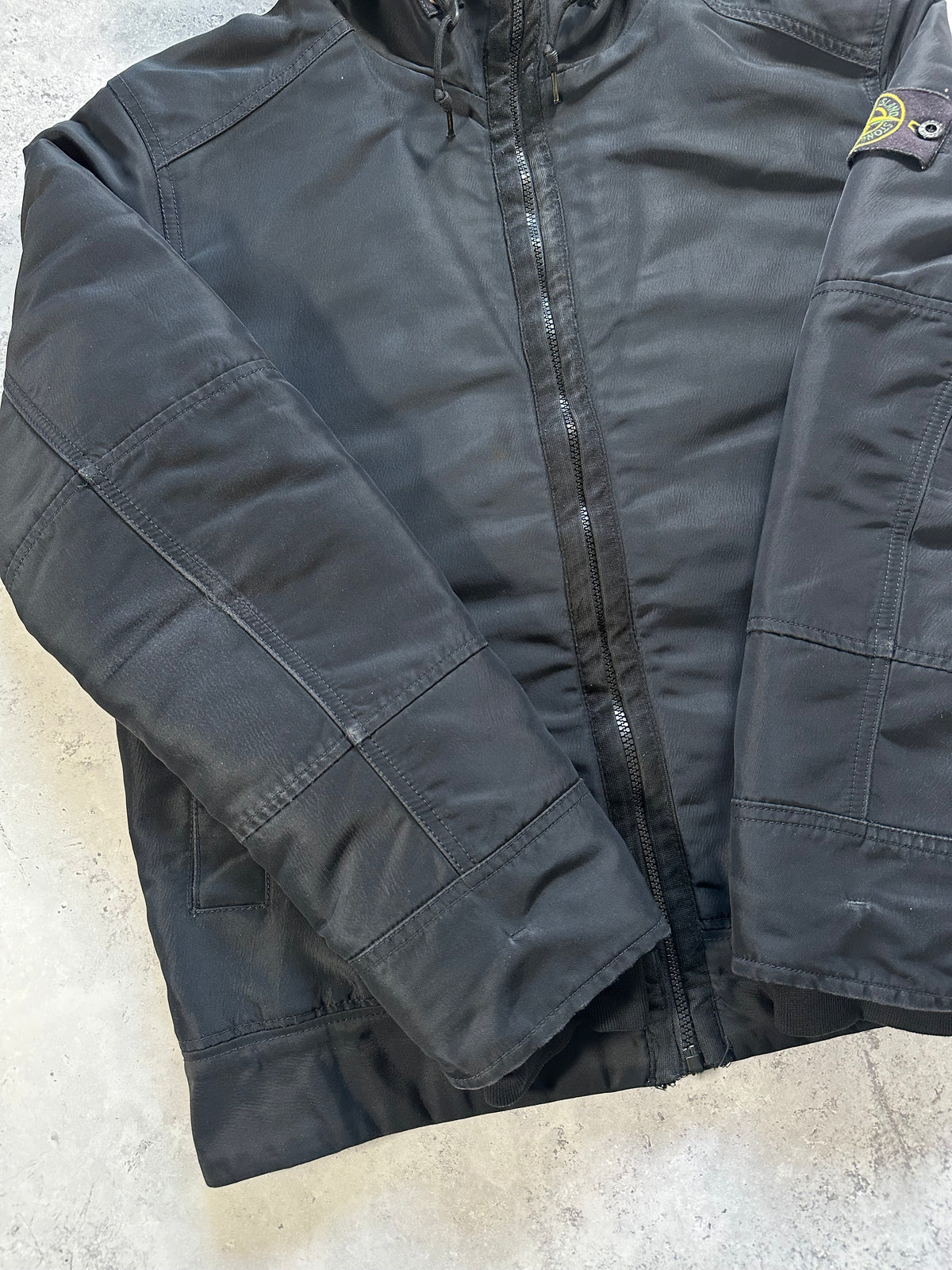 Stone Island AW2012 Heavy Nylon Quilted MA-1 Hooded Jacket (L-M)