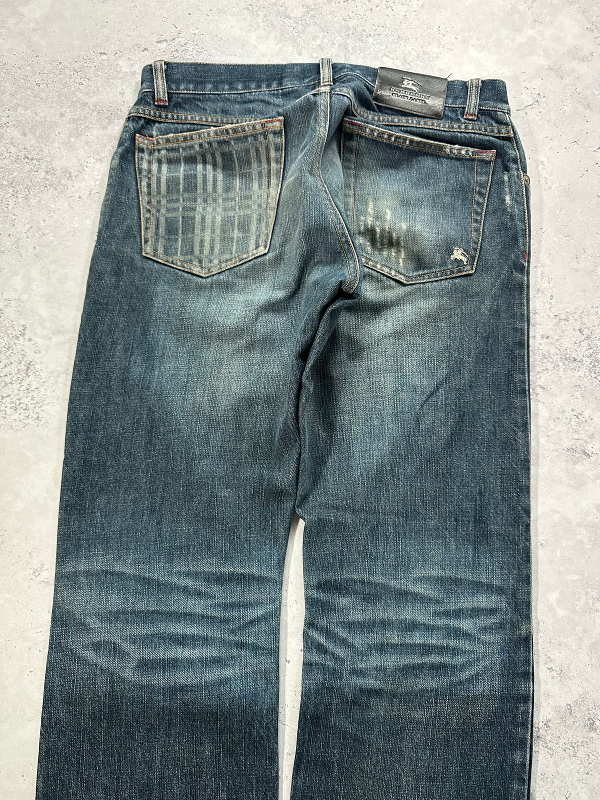 Burberry Black Label 2007 Pocket Check Clawmark Denim Jeans (Waist 70cm / 28-29”)