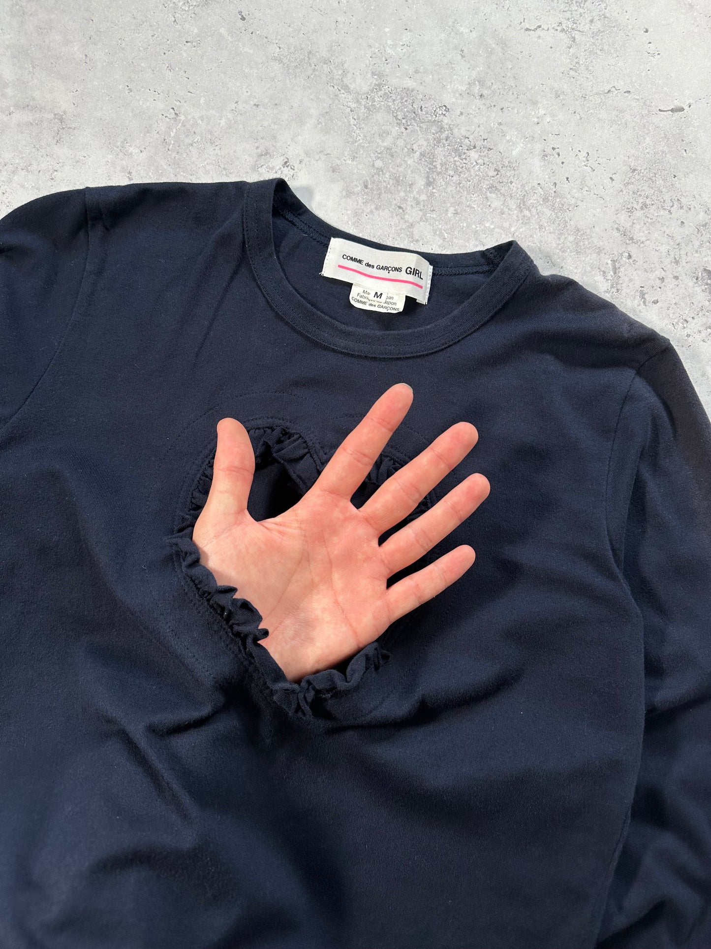 Comme des Garçons Girl Heart Hole Longsleeve Tshirt (M)